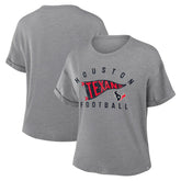 Houston Texans Women's Pennant Wave Tribute Tri-Blend Boxy T-Shirt | NFL Sale
