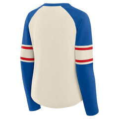 New England Patriots Women's Hometown Gridiron Hero Raglan Lace-Up V-Neck Long Sleeve T-Shirt | NFL Discount