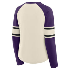 Baltimore Ravens Women's Hometown Gridiron Hero Raglan Lace-Up V-Neck Long Sleeve T-Shirt | NFL Hot