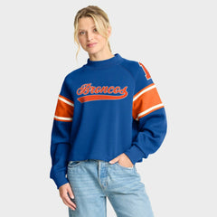 Denver Broncos Oversized Hometown Toss Sweep Mock Neck Pullover | NFL New