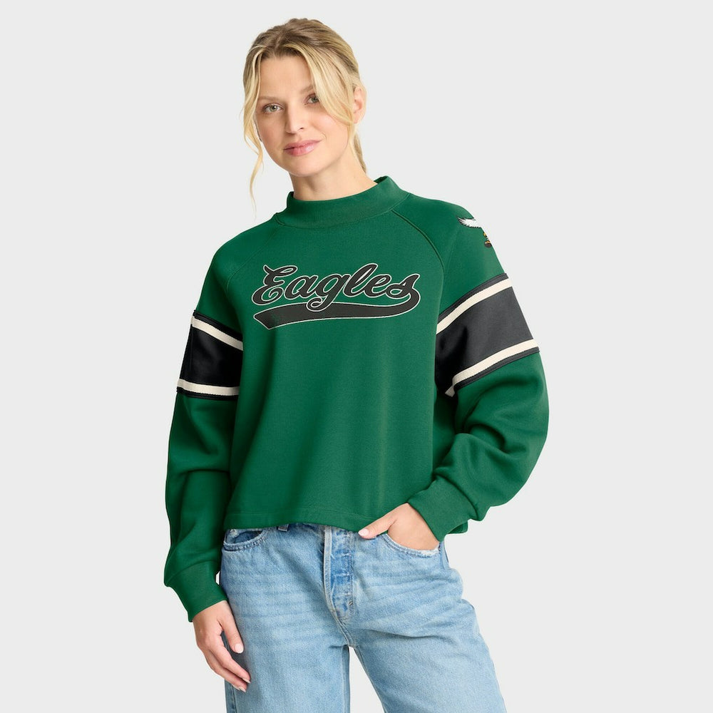 Philadelphia Eagles Oversized Hometown Toss Sweep Mock Neck Pullover | NFL New