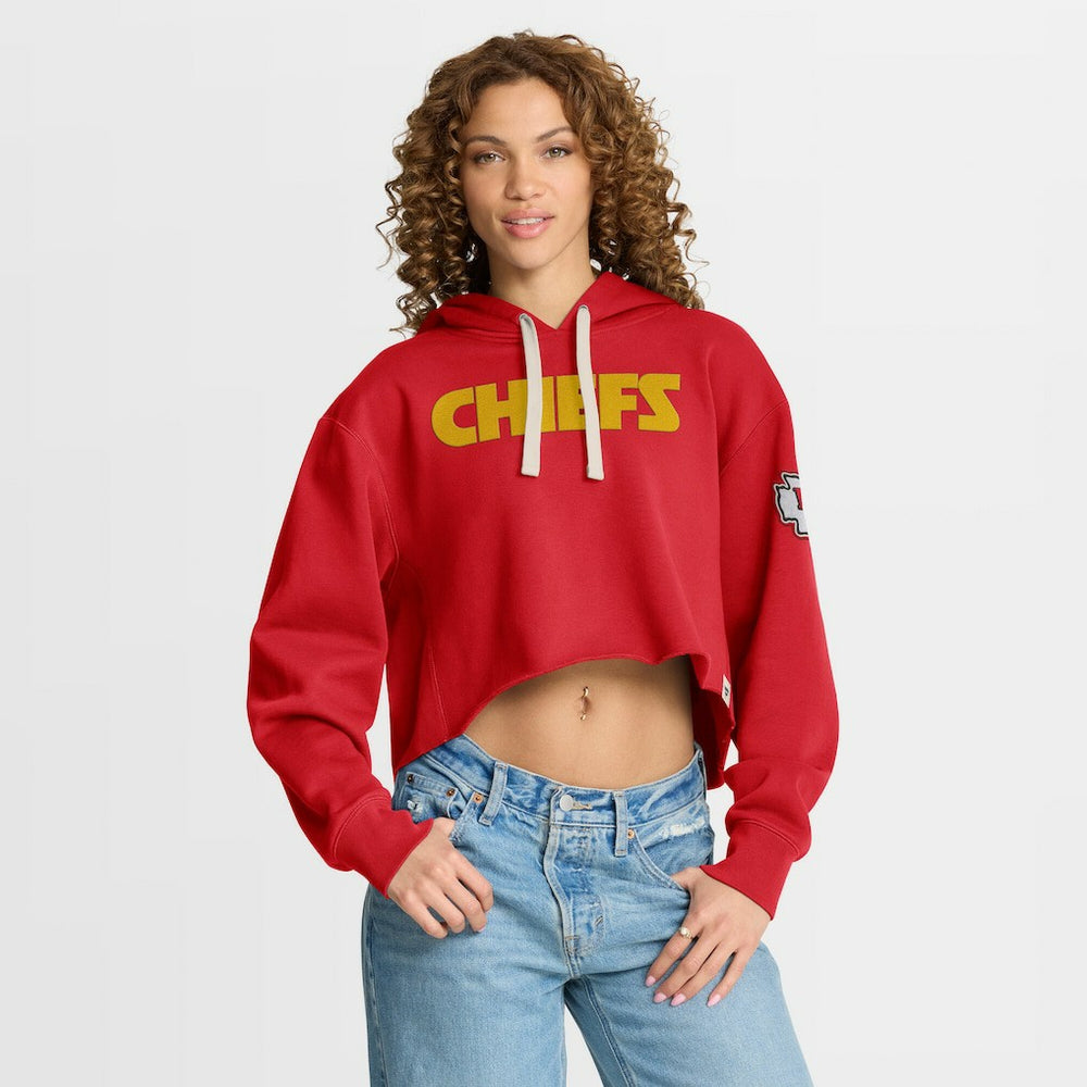 Kansas City Chiefs Women's Oversized Hometown Heritage Cropped Hoodie | NFL Discount