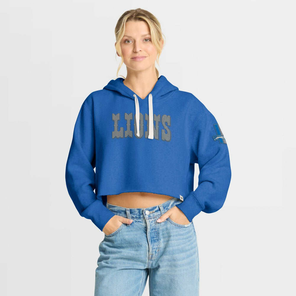 Detroit Lions Women's Oversized Hometown Heritage Cropped Hoodie | NFL Discount