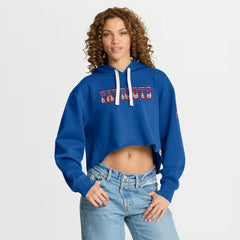 New England Patriots Women's Oversized Hometown Heritage Cropped Hoodie | NFL Hot