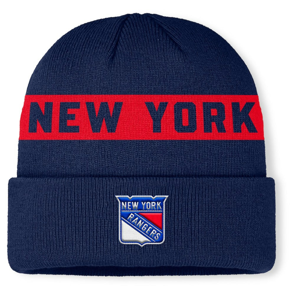 New York Rangers Fanatics Authentic Pro Rink Cuffed Knit Hat - NHL Hats