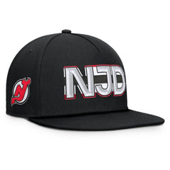 New Jersey Devils Fanatics Authentic Pro Rink Team Code Snapback Hat - NHL Jerseys