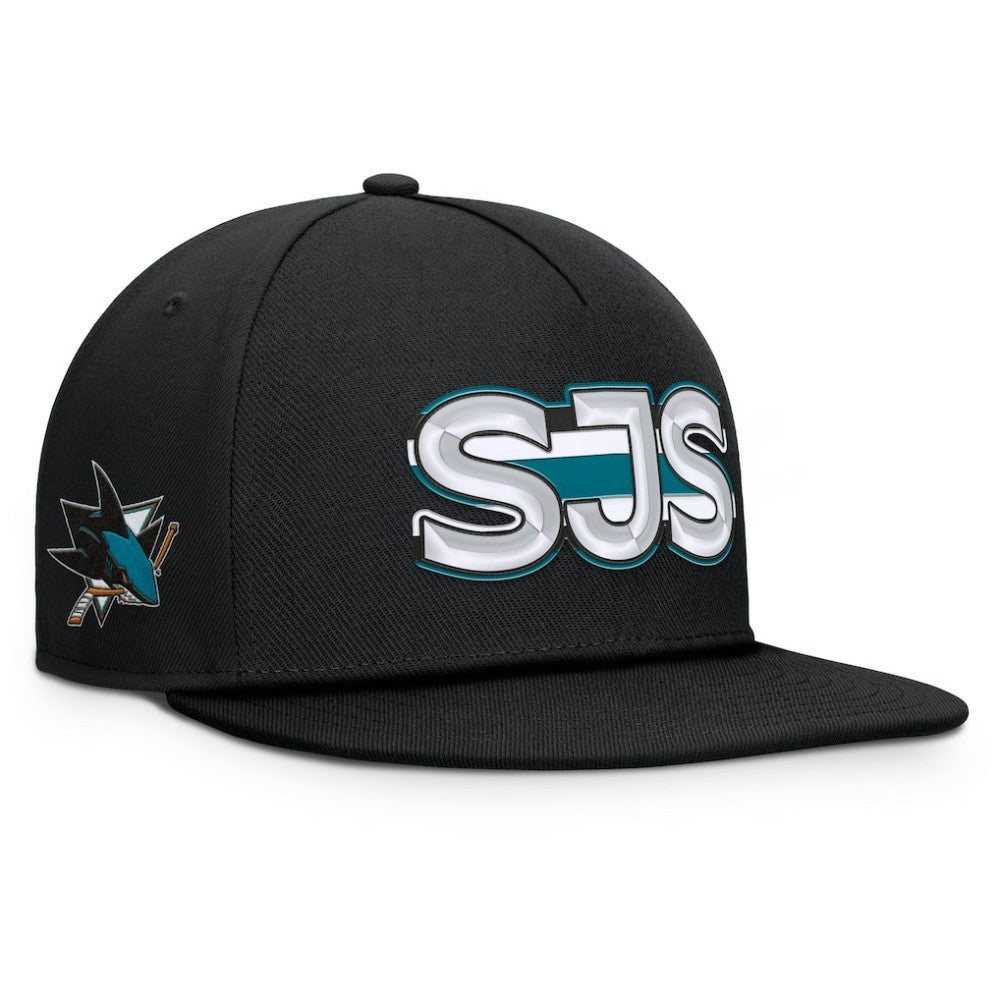 San Jose Sharks Fanatics Authentic Pro Rink Team Code Snapback Hat - NHL Hats