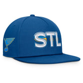 St. Louis Blues Fanatics Authentic Pro Rink Team Code Snapback Hat - NHL Hats