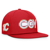 Calgary Flames Fanatics Authentic Pro Rink Team Code Snapback Hat - NHL Hats