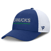 Vancouver Canucks Fanatics Authentic Pro Rink Lockup Adjustable Trucker Hat - NHL Hats