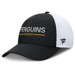 Pittsburgh Penguins Fanatics Authentic Pro Rink Lockup Adjustable Trucker Hat - NHL Hats