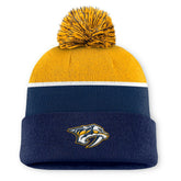 Nashville Predators Fanatics Authentic Pro Rink Cuffed Knit Hat with Pom - NHL Hats