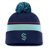 Seattle Kraken Fanatics Authentic Pro Rink Cuffed Knit Hat with Pom - NHL Hats