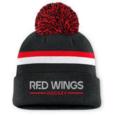 Detroit Red Wings Fanatics Women's Authentic Pro Rink Cuffed Knit Hat with Pom - NHL Hats