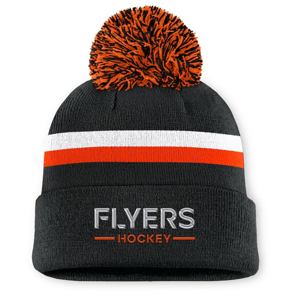 Philadelphia Flyers Fanatics Women's Authentic Pro Rink Cuffed Knit Hat with Pom - NHL Hats