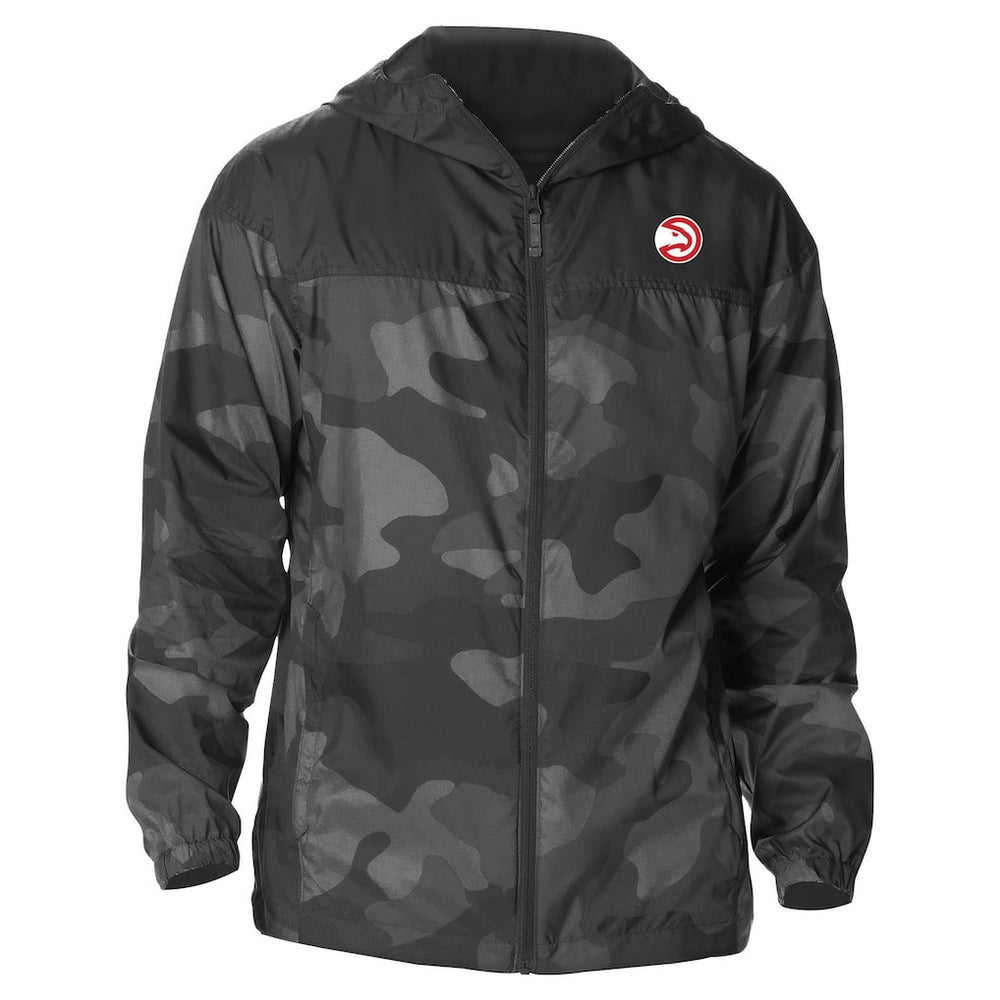 Black Atlanta Hawks Camo Flash Challenger Windbreaker Full-Zip Jacket | NBA