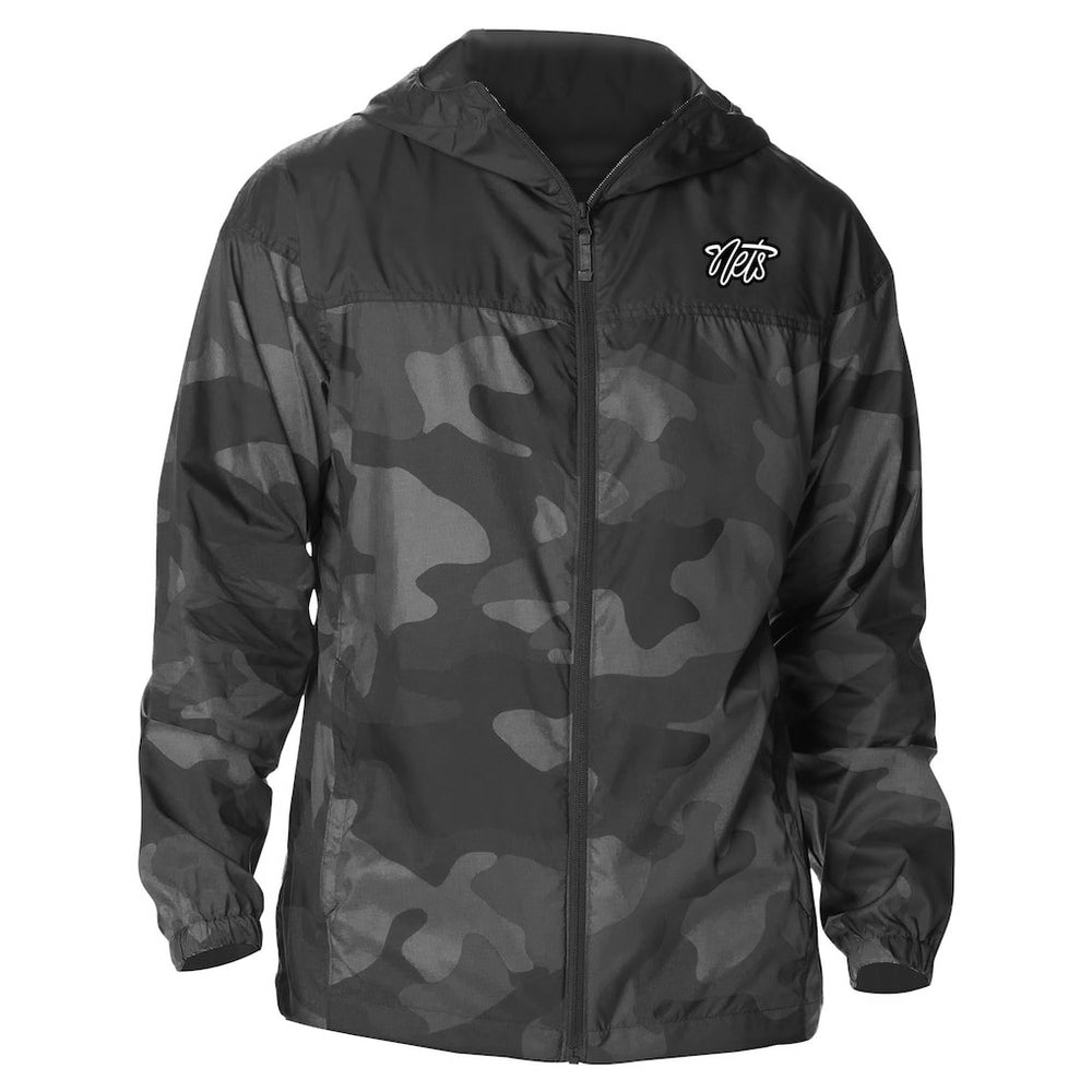 Black Brooklyn Nets Camo Flash Challenger Windbreaker Full-Zip Jacket | NBA