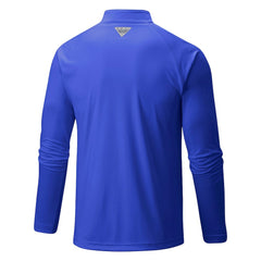 Royal Golden State Warriors Terminal Tackle Raglan Omni-Shade Quarter-Zip Jacket sale | NBA