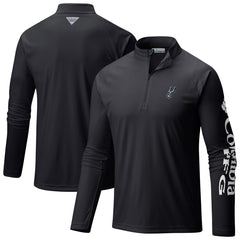 Black San Antonio Spurs Terminal Tackle Raglan Omni-Shade Quarter-Zip Jacket | NBA