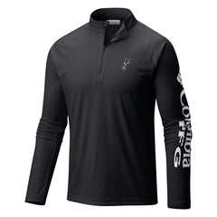 Black San Antonio Spurs Terminal Tackle Raglan Omni-Shade Quarter-Zip Jacket | NBA