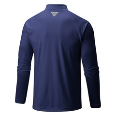 Navy Denver Nuggets Terminal Tackle Raglan Omni-Shade Quarter-Zip Jacket sale | NBA