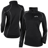 Black San Antonio Spurs Women's Omni-Wick Shotgun 2.0 Quarter-Zip Pullover Top | NBA
