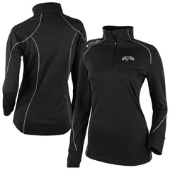 Black San Antonio Spurs Women's Omni-Wick Shotgun 2.0 Quarter-Zip Pullover Top | NBA