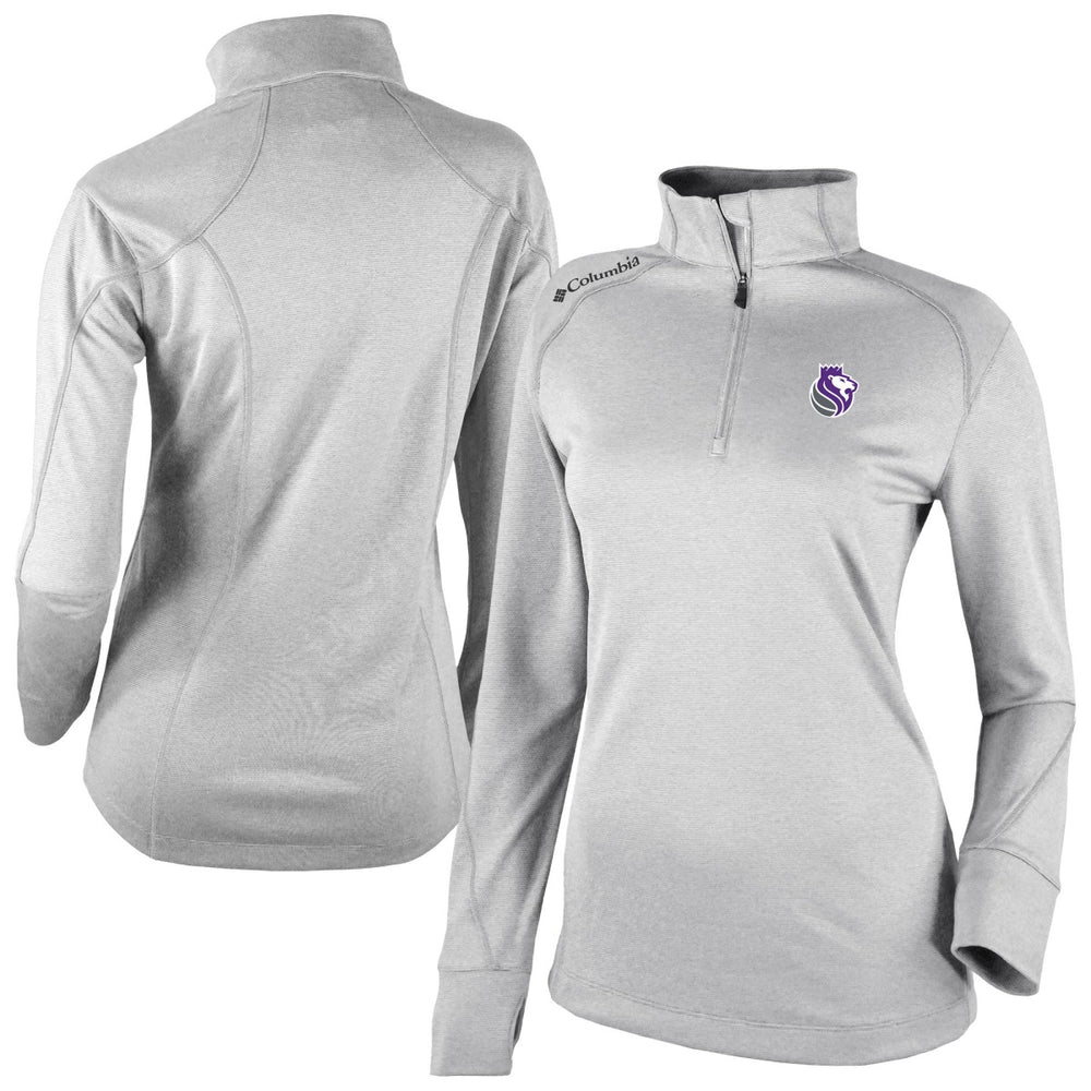 Heather Gray Sacramento Kings Women's Omni-Wick Shotgun 2.0 Quarter-Zip Pullover Top | NBA