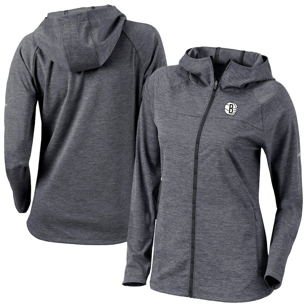 Black Brooklyn Nets Women's Omni-Wick Half Shot Full-Zip Hooded Jacket | NBA