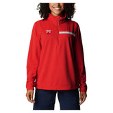 Red Chicago Bulls Women's Skiff Guide Fleece Pullover Top | NBA