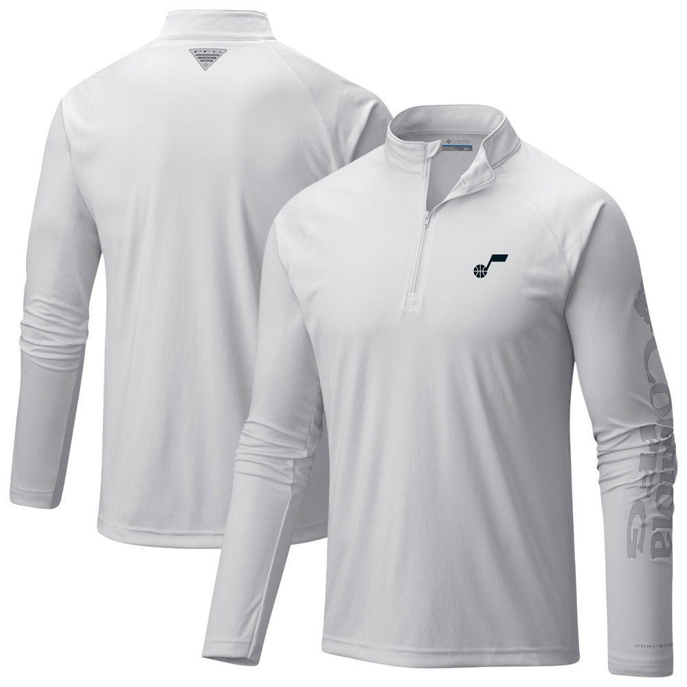 White Utah Jazz PFG Terminal Tackle Quarter-Zip Top | NBA