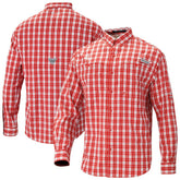 Red Houston Rockets Super Tamiami Omni-Shade Long Sleeve Button-Down Shirt | NBA