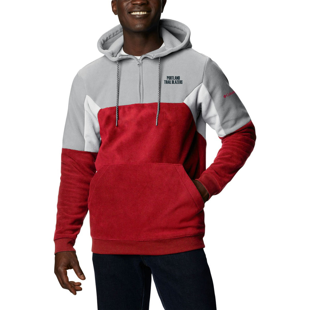 Red Portland Trail Blazers Men's Lodge Quarter-Zip Hoodie | NBA