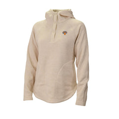 Cream New York Knicks Women's Sweater Weather Quarter-Snap Hoodie | NBA