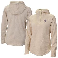 Cream Oklahoma City Thunder Women's Sweater Weather Quarter-Snap Hoodie | NBA