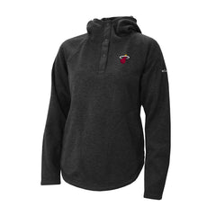 Black Miami Heat Women's Sweater Weather Quarter-Snap Hoodie | NBA
