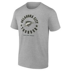 Heather Gray Oklahoma City Thunder Hoops for Troops T-Shirt | NBA