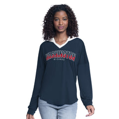 Navy Washington Wizards G-III 4Her by Carl Banks Women's Bench Player Oversized Long Sleeve Hooded Top | NBA