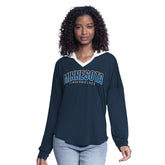 Navy Minnesota Timberwolves G-III 4Her by Carl Banks Women's Bench Player Oversized Long Sleeve Hooded Top | NBA