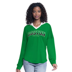 Kelly Green Boston Celtics G-III 4Her by Carl Banks Women's Bench Player Oversized Long Sleeve Hooded Top | NBA