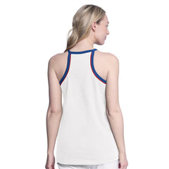 White Philadelphia 76ers G-III 4Her by Carl Banks Women's Curveball Racerback Scoop Neck Slub Tank Top | NBA