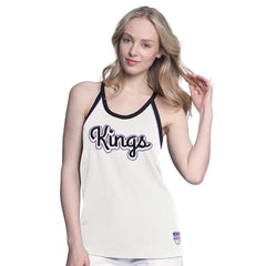 White Sacramento Kings G-III 4Her by Carl Banks Women's Curveball Racerback Scoop Neck Slub Tank Top | NBA