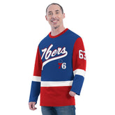Royal Philadelphia 76ers G-III Sports by Carl Banks Adaptive Rugby Long Sleeve Top | NBA