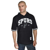 Black San Antonio Spurs Tommy Jeans Paul French Terry Short Sleeve Pullover Hoodie | NBA