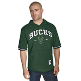 Hunter Green Milwaukee Bucks Tommy Jeans Paul French Terry Short Sleeve Pullover Hoodie | NBA