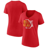 Red Atlanta Hawks Women's Team Pride V-Neck T-Shirt | NBA