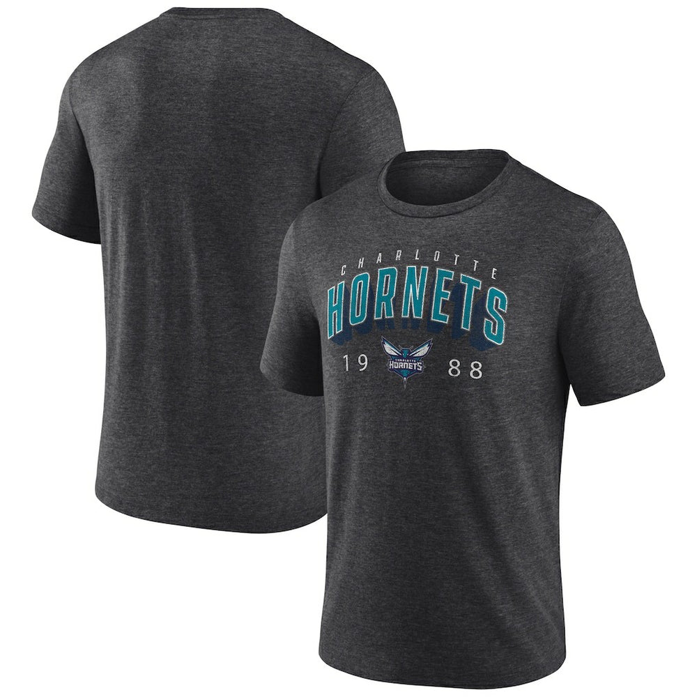 Charcoal Charlotte Hornets Backboard Tri-Blend T-Shirt | NBA