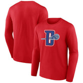 Red Detroit Pistons Alternate Logo Long Sleeve T-Shirt sale | NBA