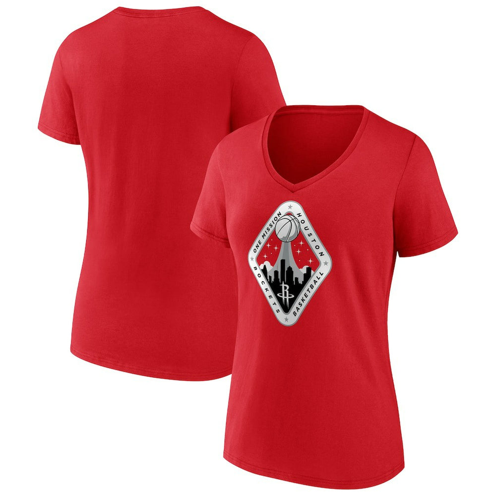 Red Houston Rockets Women's Team Pride V-Neck T-Shirt | NBA