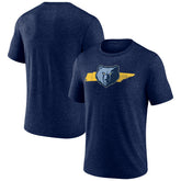 Navy Memphis Grizzlies Announcer Tri-Blend T-Shirt | NBA